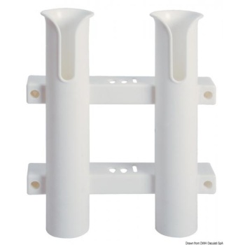 Plastic fishing rod holder, white, 2 holders, 44 mm