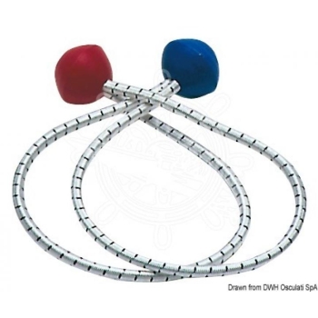 Bungee sail tie with plastic ball ends