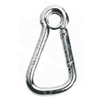 Snap hook with eye 10 mm, R/V