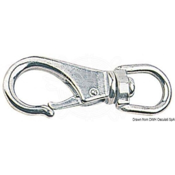 Snap-hook with swivel, 94 mm, stainless steel