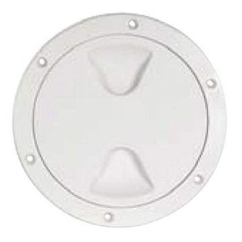 Inspection hatch plastic, round, white, 102x147mm