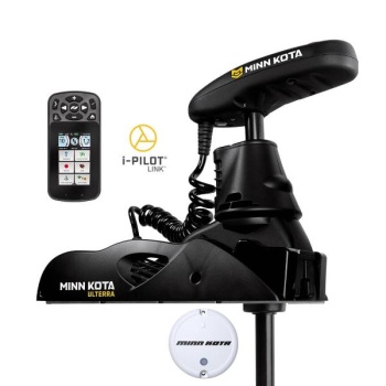Electric Bow Mount Remote Control MINN KOTA Ulterra-80 iPilot Link, Mega Down sonar, 60" leg, 24V, Bluetooth, Wired Foot Control, black, fresh water