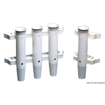 Plastic fishing rod holder, white, 3 holders, 44 mm