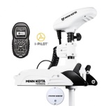 Электрический кормовой ГПС мотор MINN KOTA Riptide Terrova-55 iPilot, 60" нога, 12V, Bluetooth, пульт дистанционного управления, белого цвета, морская вода