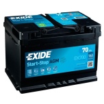 AGM-start battery EXIDE 70Ah 12V autodele ja paatidele