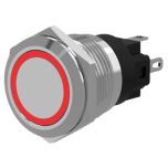 Switch EAO 5-pin OFF-ON-OFF (Momentary), LED-red