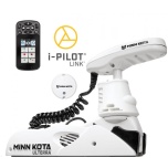 Электрический кормовой ГПС мотор MINN KOTA Riptide Ulterra-80 iPilot Link, 60'' нога, 24V, Bluetooth, пульт дистанционного управления, белого цвета, морская вода