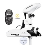 Электрический кормовой ГПС мотор MINN KOTA Riptide Terrova-80 iPilot, 72" нога, 24V, Bluetooth, пульт дистанционного управления, белого цвета, морская вода