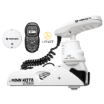 Электрический кормовой ГПС мотор MINN KOTA Riptide Ulterra-112 iPilot, 60" нога, 36V, Bluetooth, пульт дистанционного управления, белого цвета, морская вода