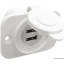 USB power socket, double, white